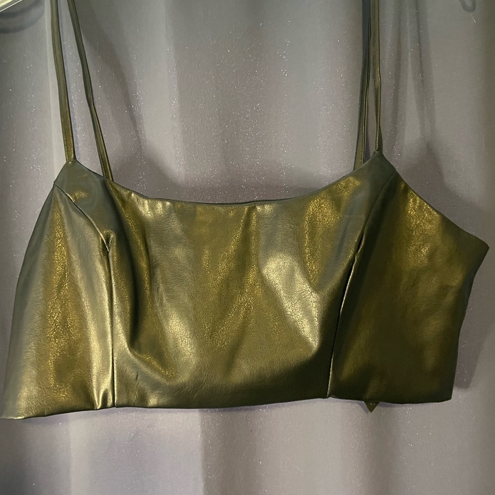 asos Pleather Bandeau Top